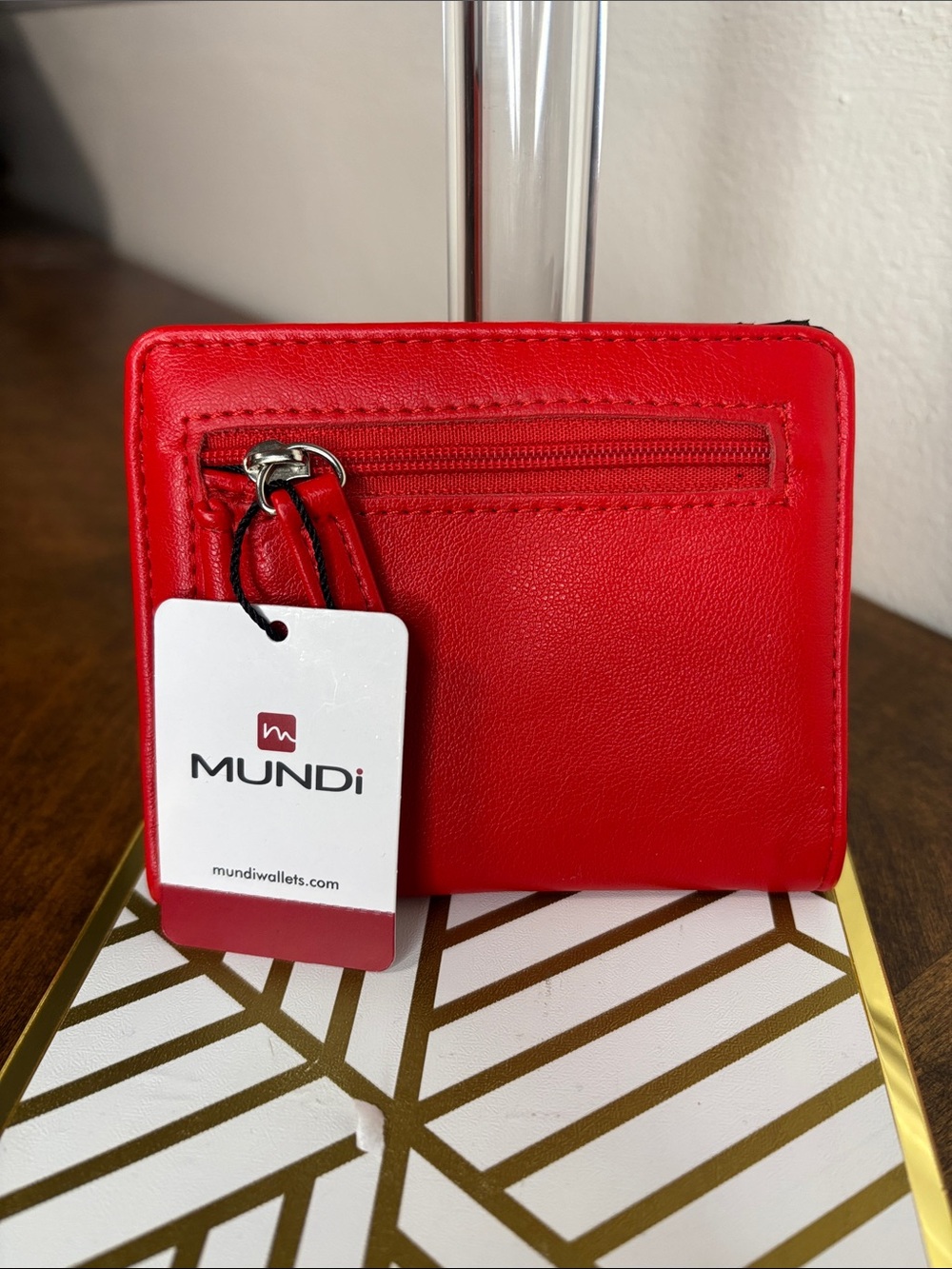 Mundi Red Compact Bi-fold Snap Wallet - Picture 6 of 6